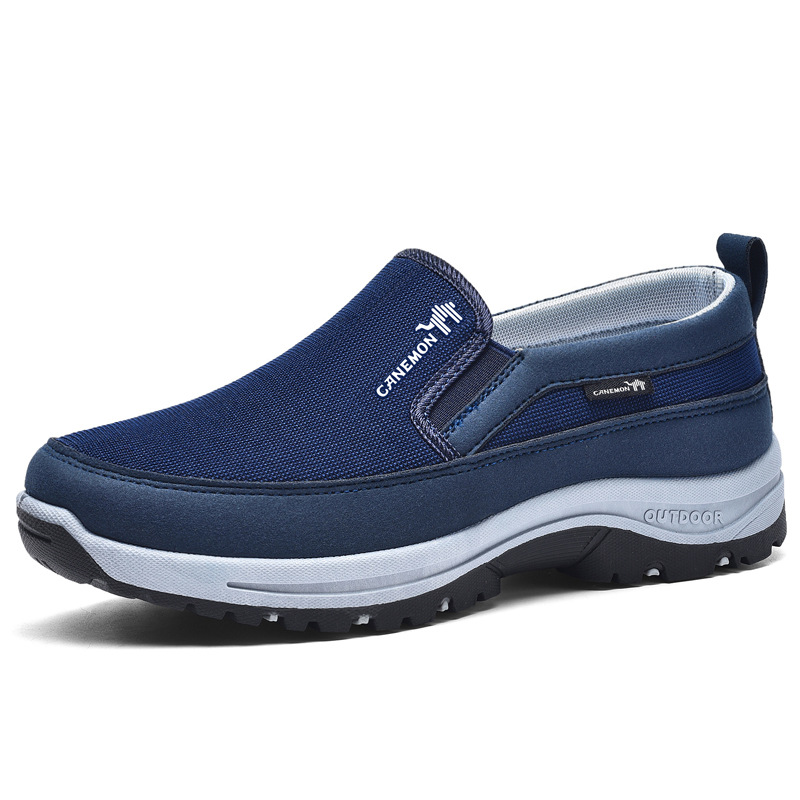 Men's Slip-On Walking Shoes with Lightweight Cushioned Sole - Waterproof Mesh, Anti-Slip, Wide Toe, Arch Support