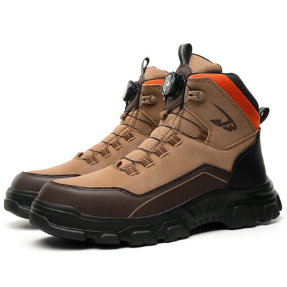 Men's Steel Toe Hand Stitched Cow Leather Boots Motorcycle Boots Work Boots Hiking Boots