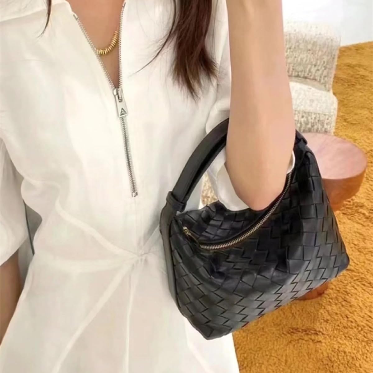 Chic Woven Mini Tote Bag