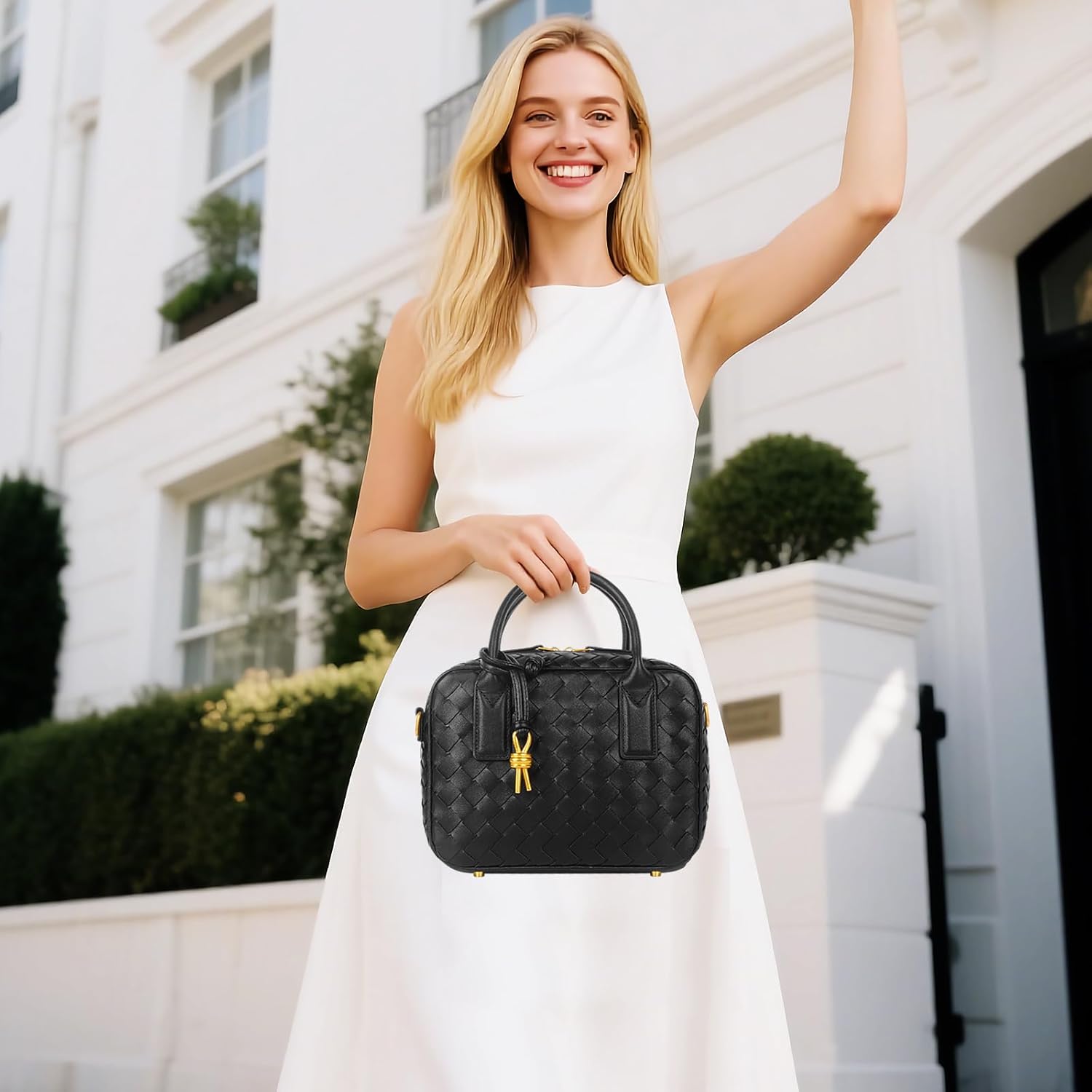 Chic Woven Leather Handbag