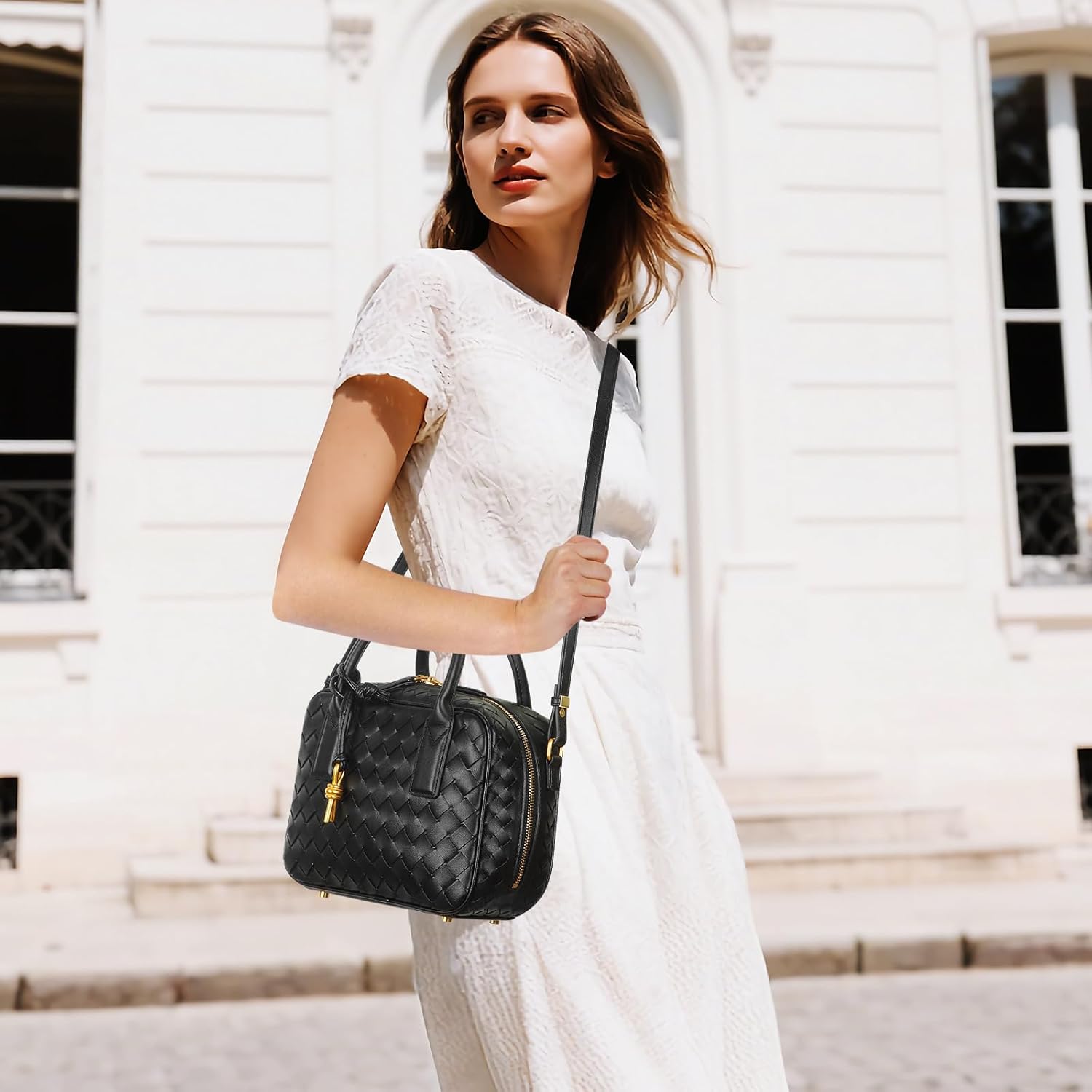 Chic Woven Leather Handbag
