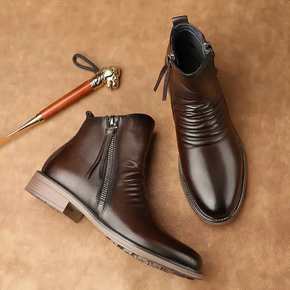 (🔥🎁Lowest Price - 70% Discount) Italian Handmade Embossed Genuine Leather Chelsea Boots